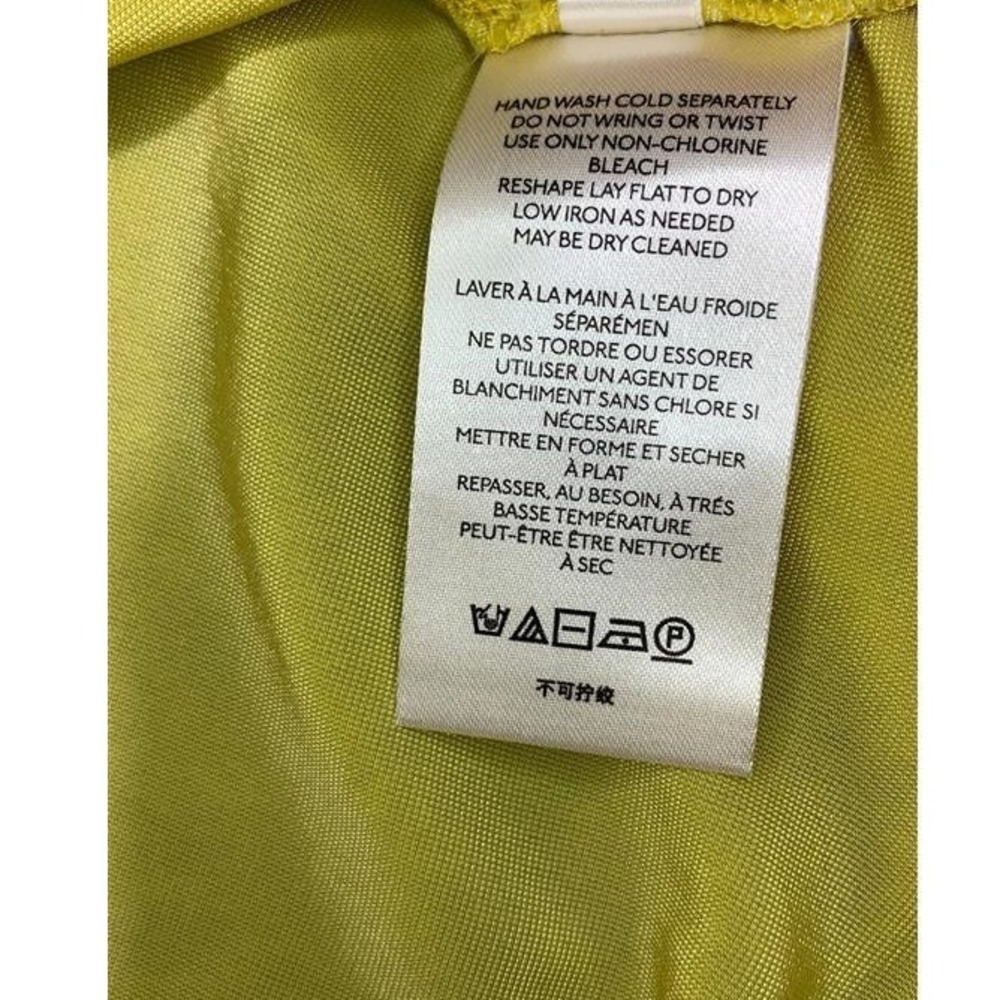 Pilcro and the Letterpress Chartreuse Green Velvet Button Down Shirt Womens 6 - Picture 8 of 12